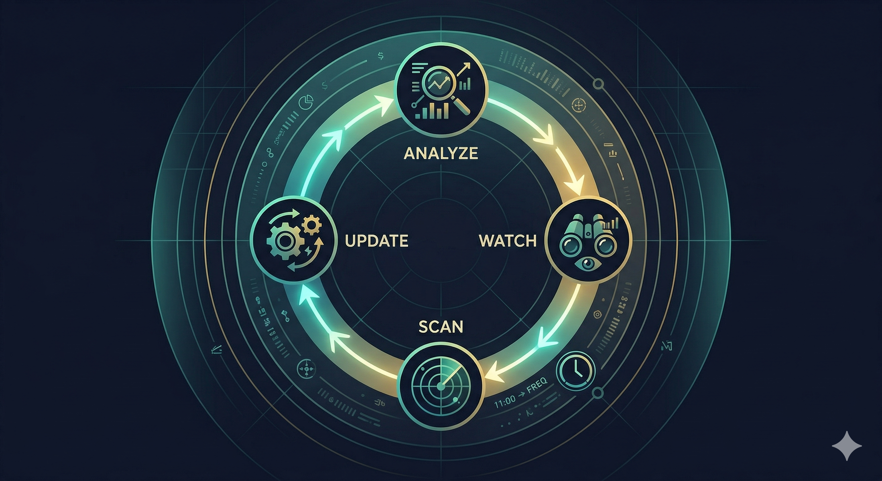 Analyze → Watch → Scan → Update loop
